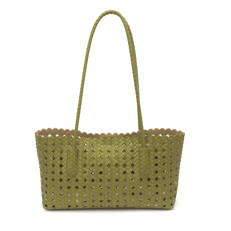 Women's Woven Shoulder Bag - Luxury Designer Tote Purse Handbag