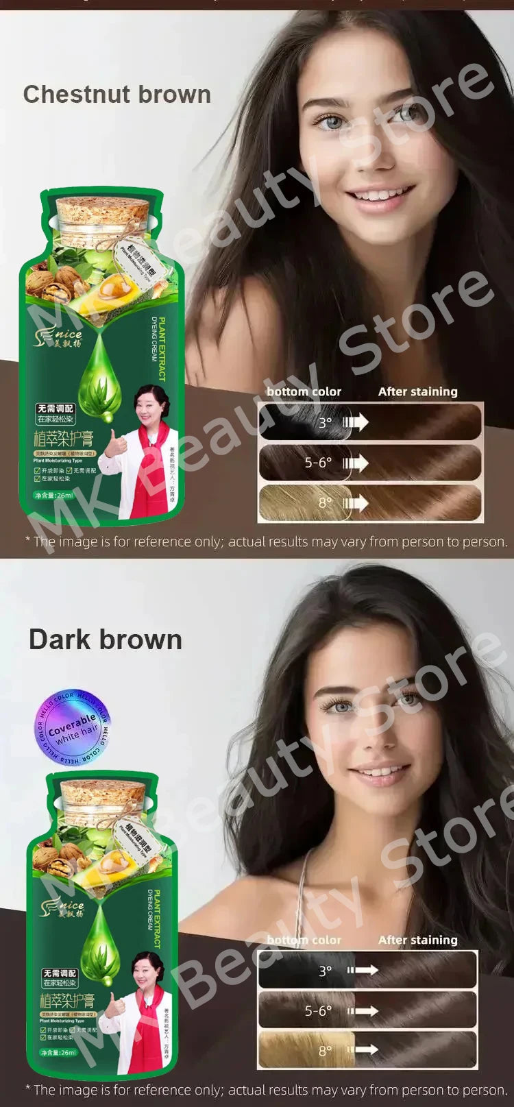 Natural Plant Hair Dye Shampoo - % Minute Gray Hair Color Treament