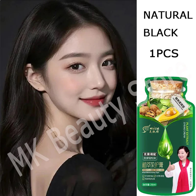 Natural Plant Hair Dye Shampoo - % Minute Gray Hair Color Treament