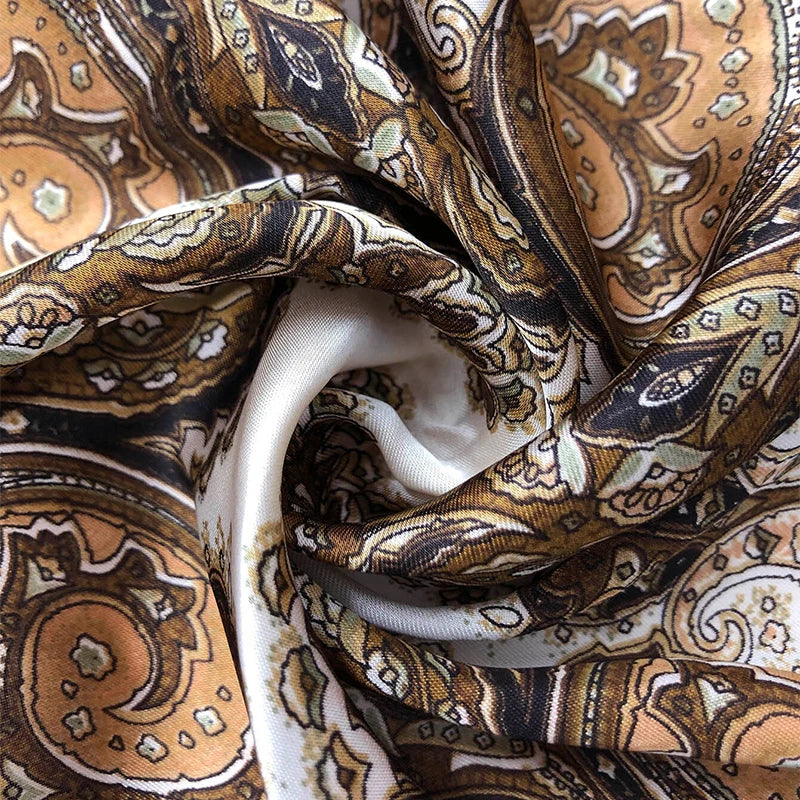 Bohemian Luxury Silk Square Scarf for Women Designer Print Shawl & Versatile Wrap