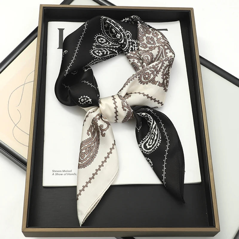 Luxury Silk Feeling Neckerchief for Women Designer Style Neck Wrap & Hair Accessory