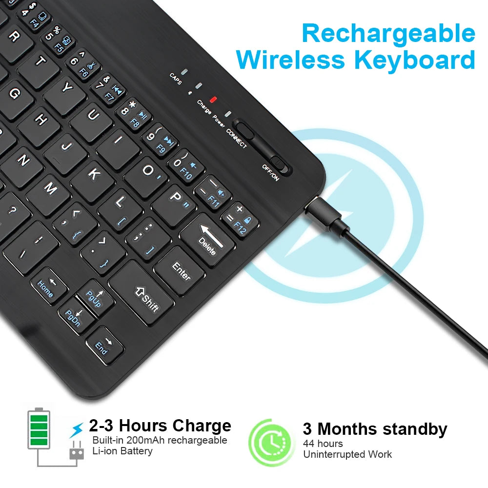 Wireless Bluetooth Keyboard & Mouse Combo- Rechargeable Set for MacBook, iPad, PC & Tablet