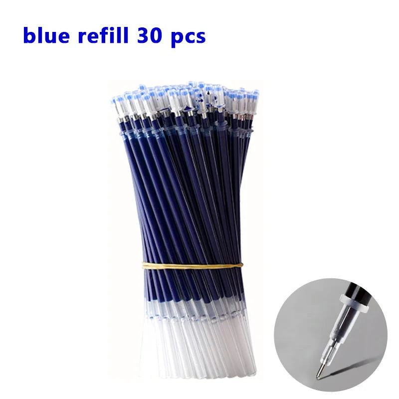 Glen Pens Set - Black Blue Red Refill Bullet Tip 0.5mm Smooth Writing Pens