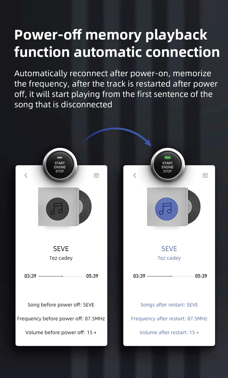 Car Bluetooth 5.3 M Transmitter - Wireless MP3 Player with Type - C Quick Charge Adapter