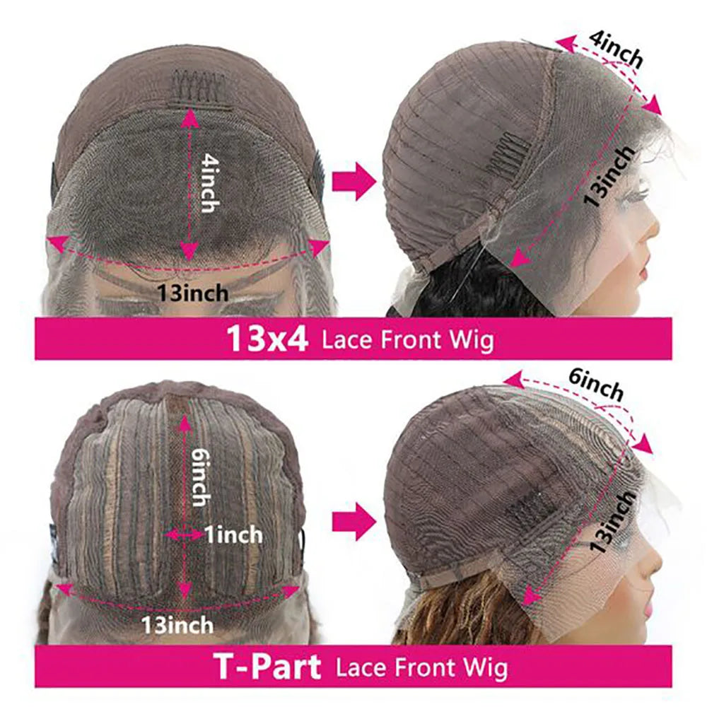 13x4 Transparent Lace Front Wig Front Wig Body Wave Human Hair Pre- Plucked Glueless for Women