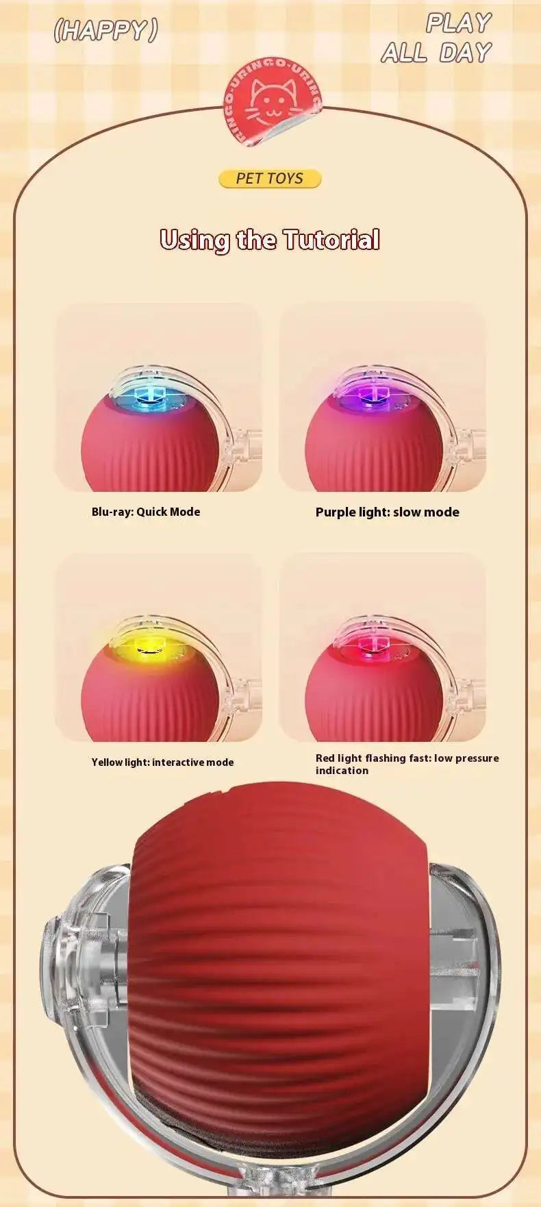Smart Dog Interactive Ball Toy- Automatic Rolling Electric Ball for Dogs & Cats