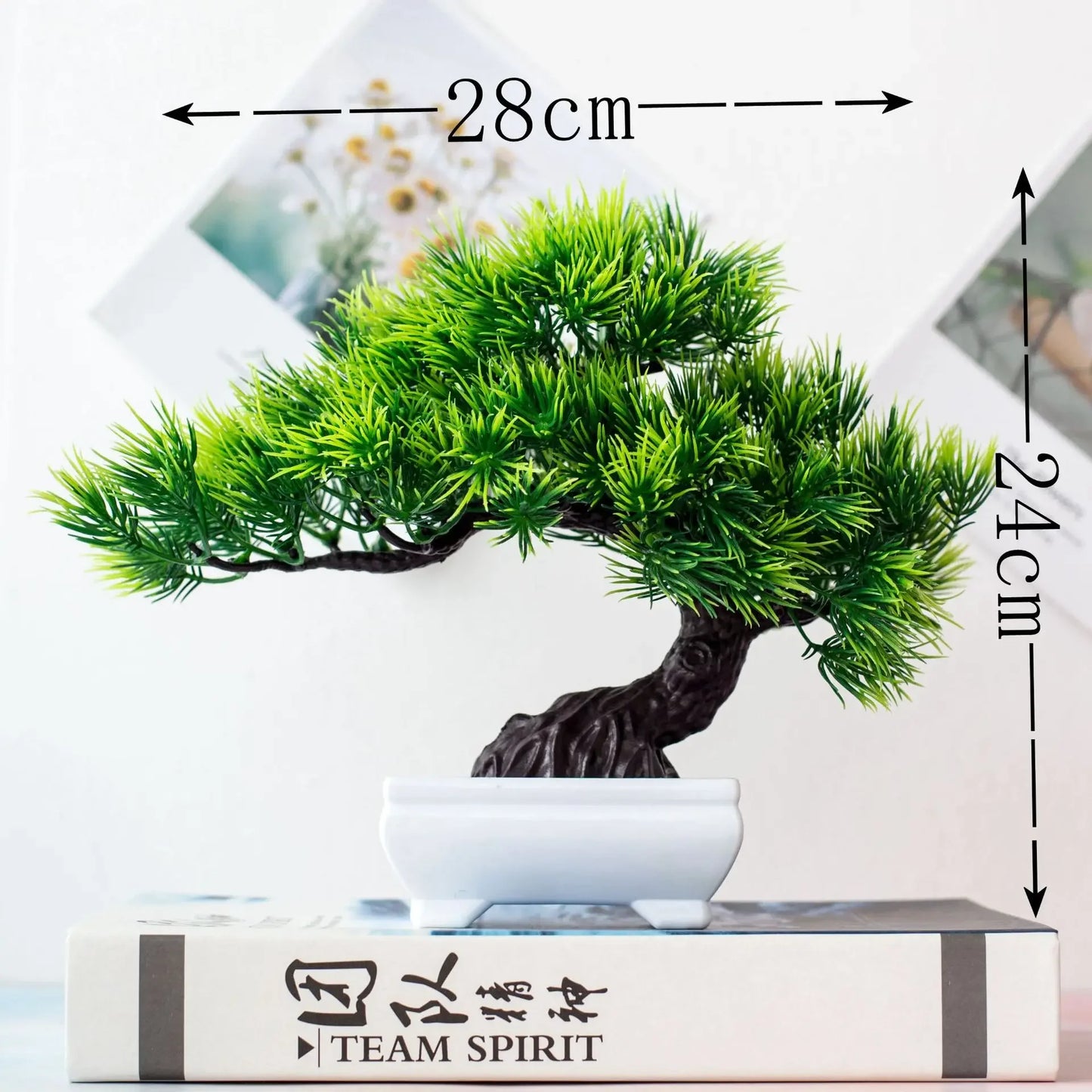 Artificial potted Bonsai Tree- Faux Green Plant for Hime, Garden & Patty Decor
