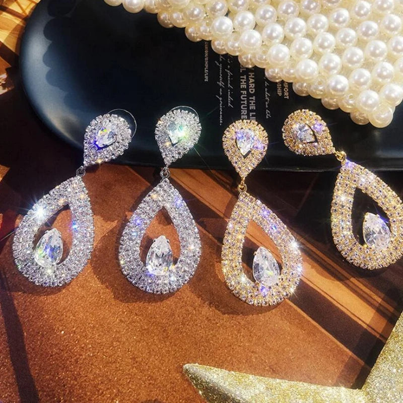 Rhinestone Tessel Drop Earrings