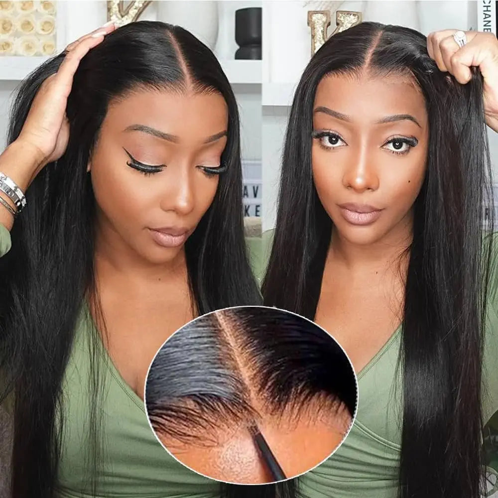 Premium Glueless Lace Front Wig- 10" Straight Human Hair