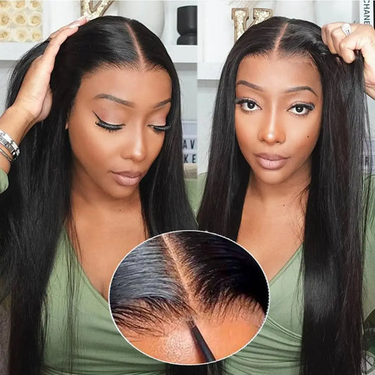 Premium Glueless Lace Front Wig- 10" Straight Human Hair
