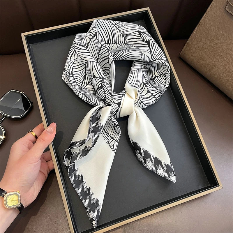 Bohemian Luxury Silk Square Scarf for Women Designer Print Shawl & Versatile Wrap