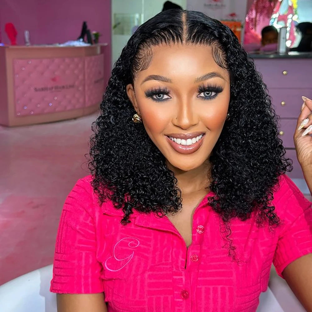 Kinky Curly Bob Wig-13x4 Lace Front Human Wig for Women