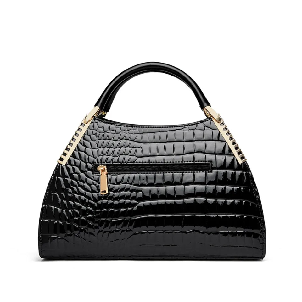 Luxury Alligator Patent Leather Crossbody Hobo Bag