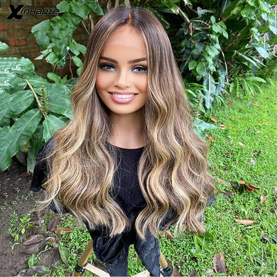 Body Wave Ombre Blond Wig 13x4 / 13x6 Lace Front Human Hair Wig