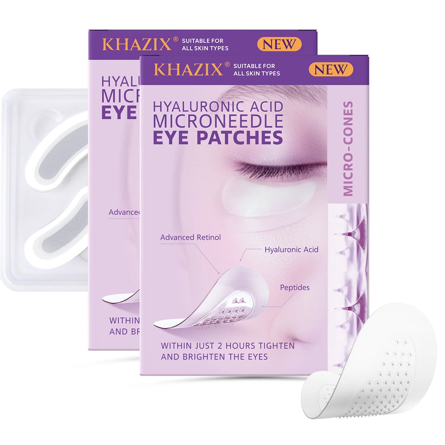 Retinol Microneedle Eye Patches with Hyaluronic Acid - Aging Under Eye Treatment