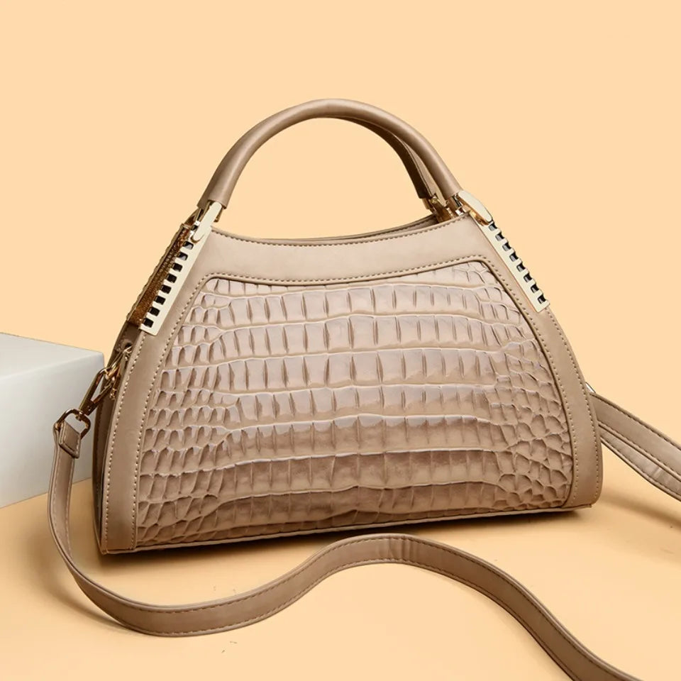 Luxury Alligator Patent Leather Crossbody Hobo Bag