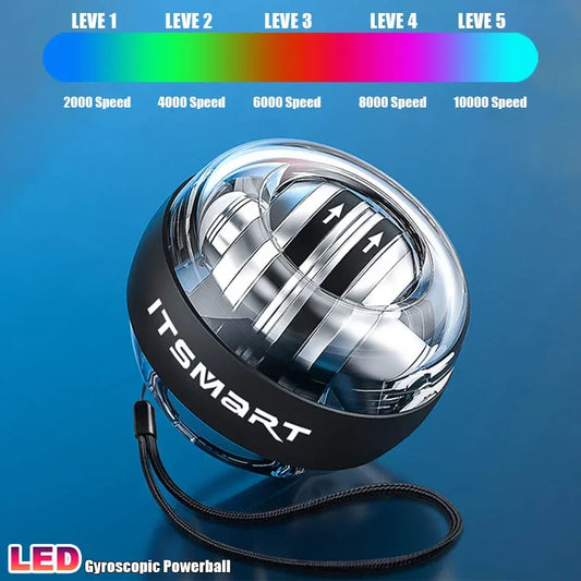 LED Wrist Ball Gyro - Auto -Start Forearm Trainer for Arm & hand Strength