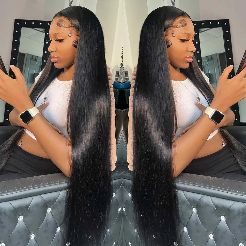 HD Lace Frontal Wig 13x6 13x4 7 4x4 Closure 30 Inch Bone Stright Transparent Lace 100% Human Hair
