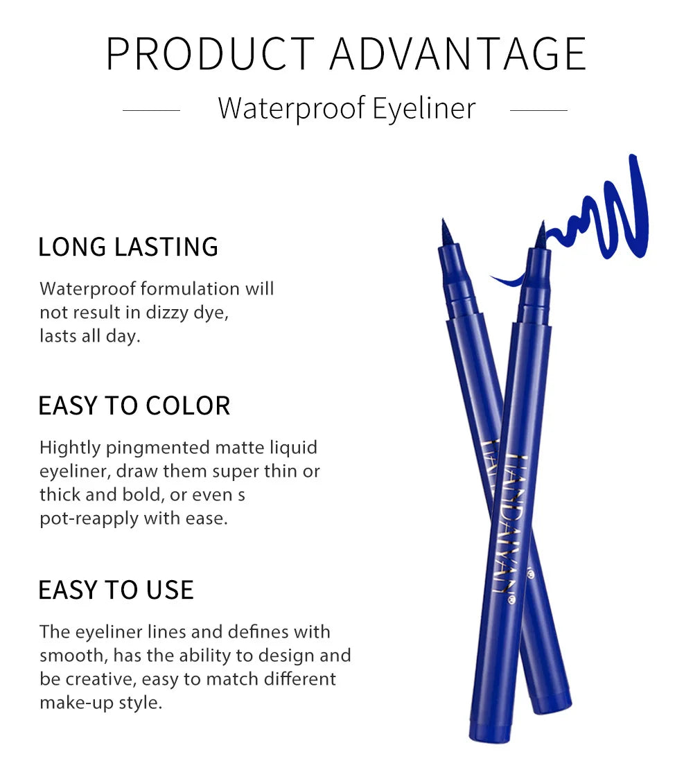 12- Color Waterproof Liquid Eyeliner Set - Vibrant Eye Makeup Pencils