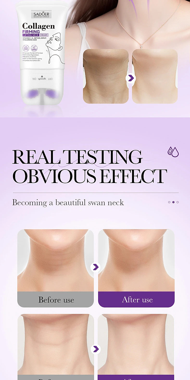 Collagen neck cream face lifting and firming eliminate neck wrinkles moisturizing neck cream fine line moisturizing cream