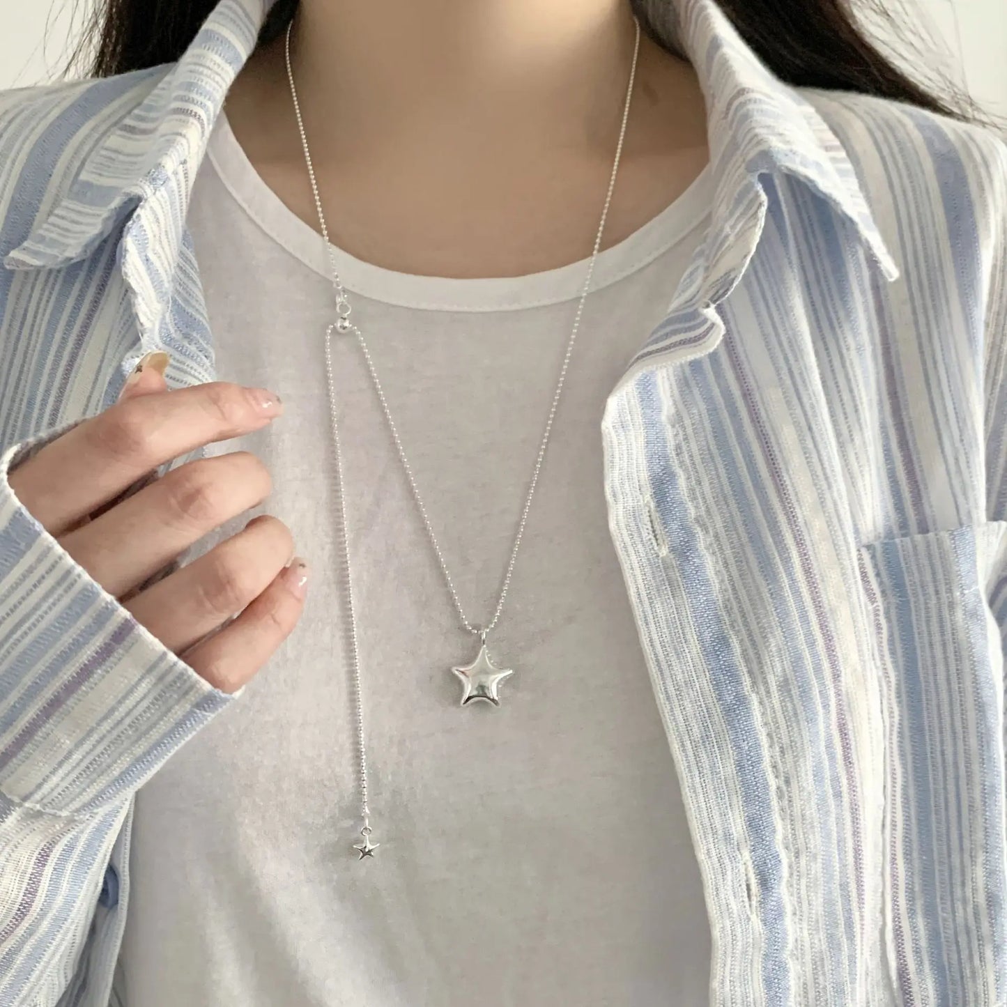 925 Sterling Silver Necklace Heart Pendant Love Adjustable Choker Elegant for Women Girl Jewelry Gift Dropshipping Wholesale