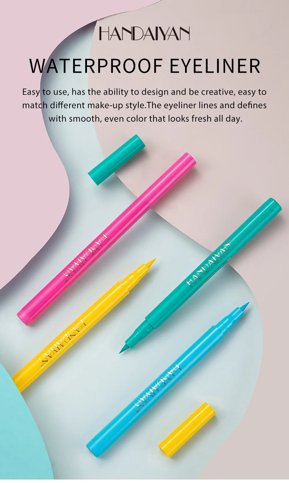 12- Color Waterproof Liquid Eyeliner Set - Vibrant Eye Makeup Pencils