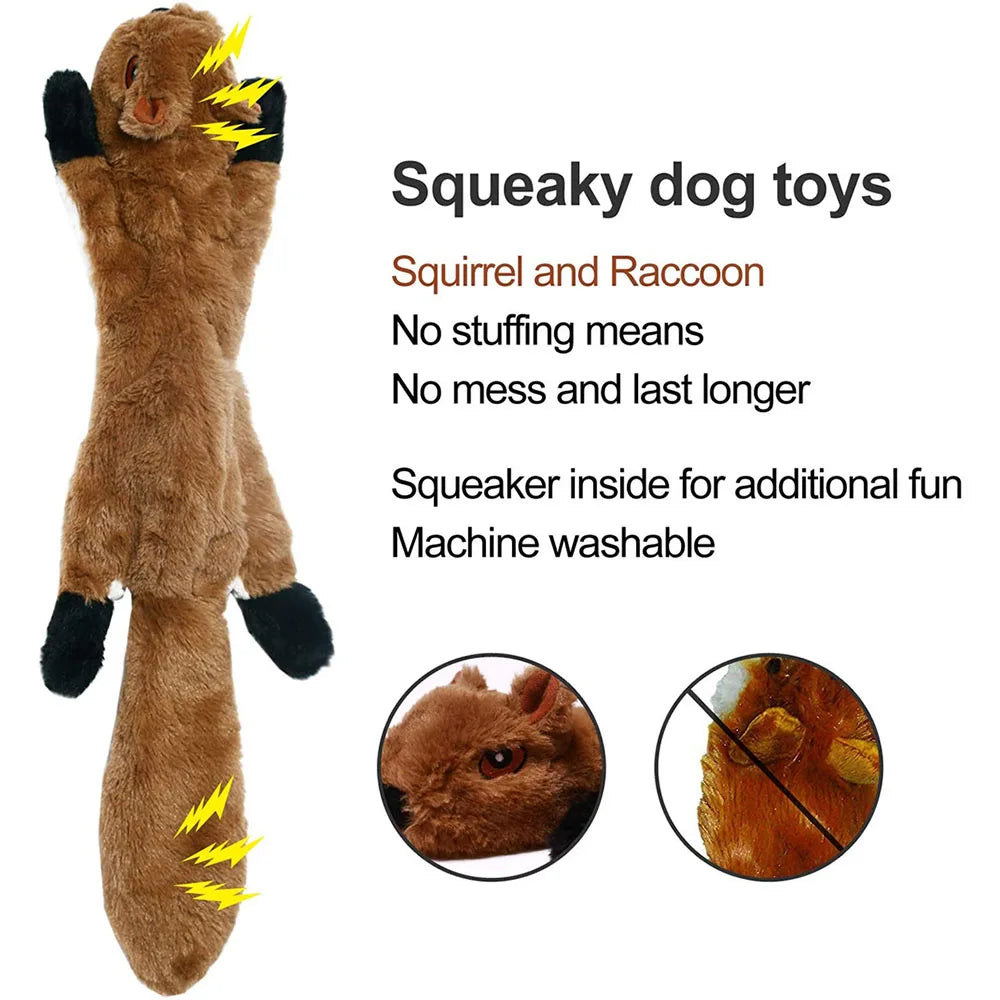Funny Simulated Animal Plush Squeaky Dog Toy – Stuffingless Chew Toy for Dogs