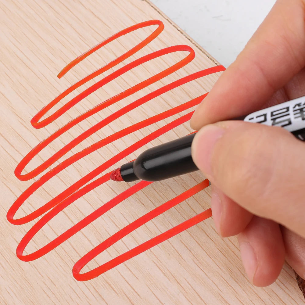 Permanent Maker Pen Set-Waterproof Drawing Markers in Black, Blue & Red