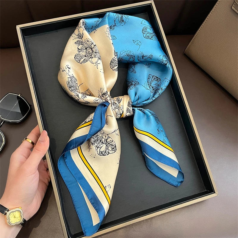 Bohemian Luxury Silk Square Scarf for Women Designer Print Shawl & Versatile Wrap