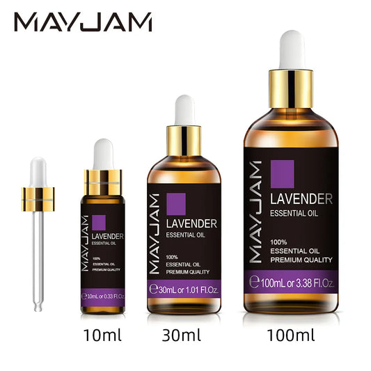 MAYJAM 10ml 30ml 100ml Essential Oils For Humidifier Diffuser Lavender Jasmine Eucalyptus Ylang Ylang Vanilla Tea Tree Aroma Oil