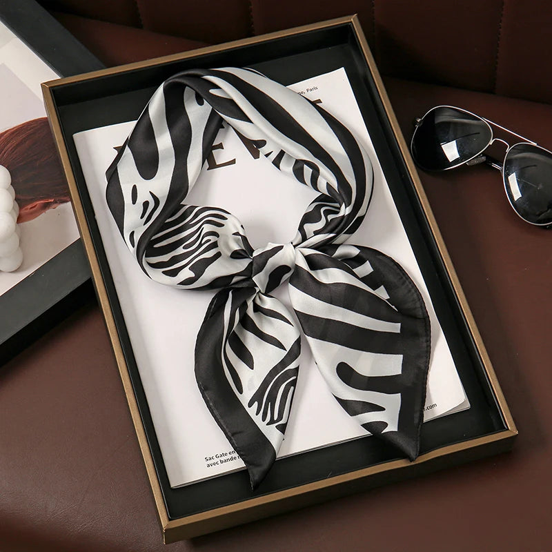 Bohemian Luxury Silk Square Scarf for Women Designer Print Shawl & Versatile Wrap
