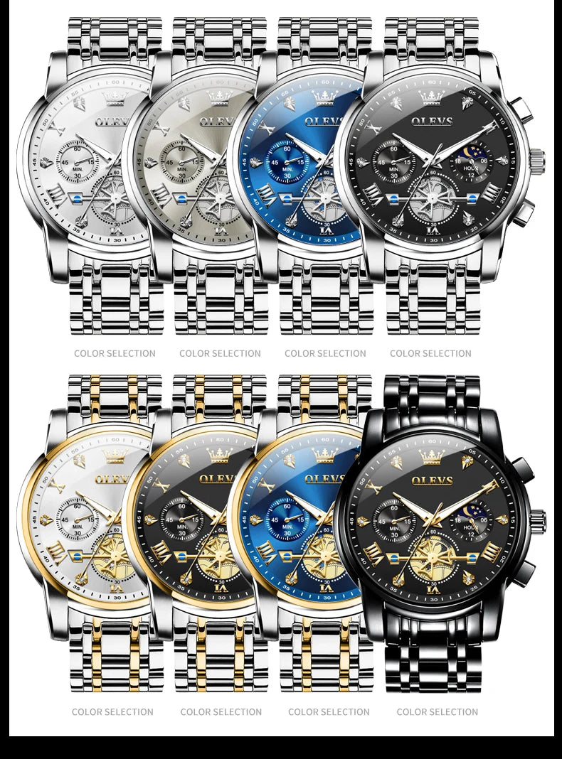 OLEVS Men's Classic Multifunctional Flywheel Automatic Watch -elegant & Precise