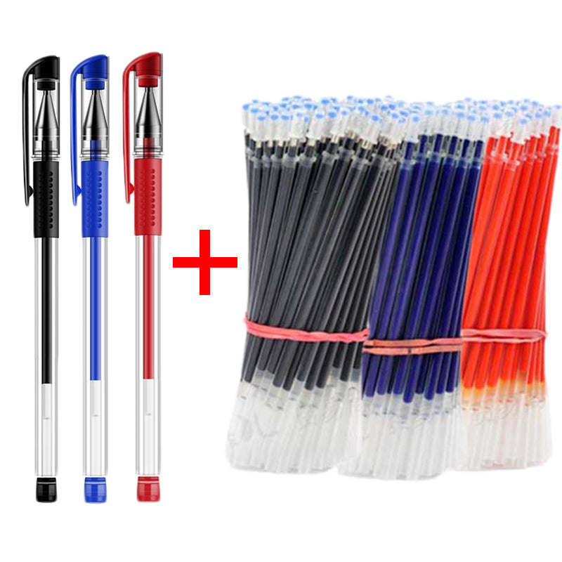 Glen Pens Set - Black Blue Red Refill Bullet Tip 0.5mm Smooth Writing Pens