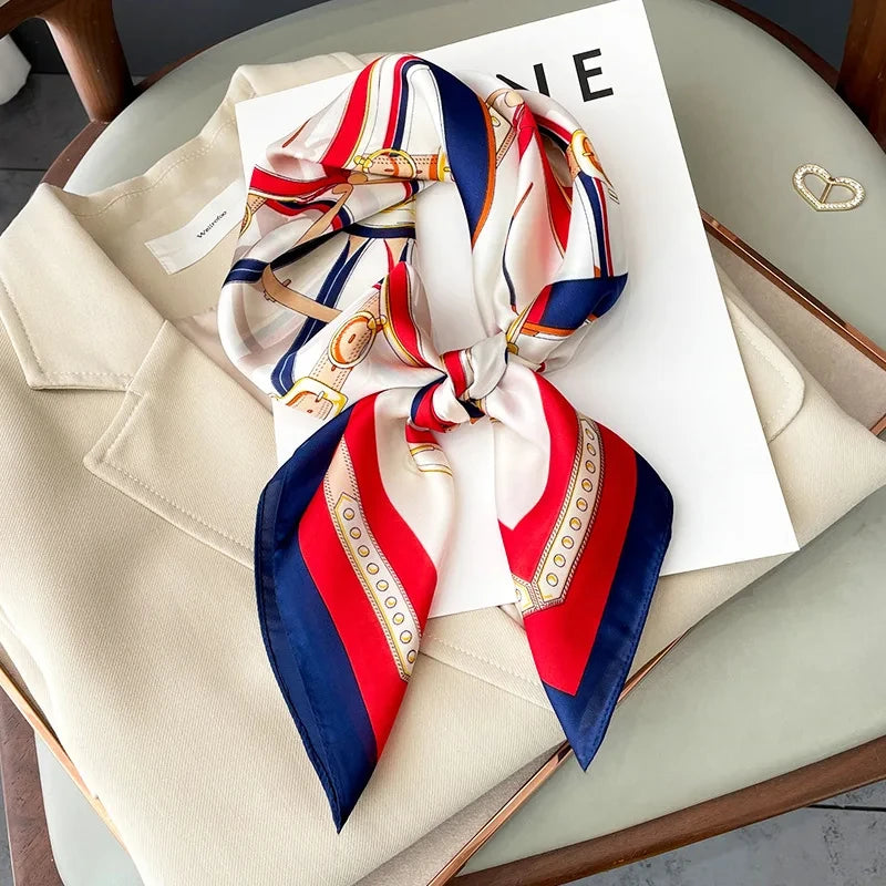 Luxury Silk Feeling Neckerchief for Women Designer Style Neck Wrap & Hair Accessory