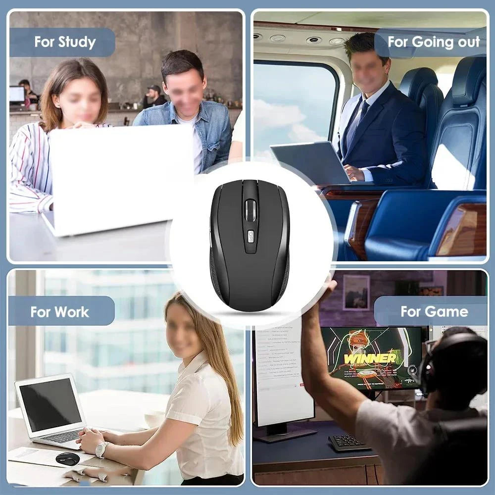 2.4G Wireless Mouse - Silent Portable Rechargeable Ergonomic Computer Mouse