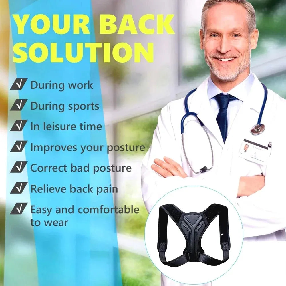 Adjustable Posture Corrector Belt Back & Shoulder Support Brace for Men & Women