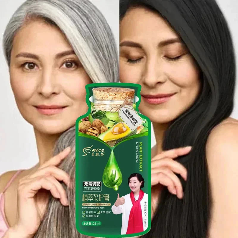 Natural Plant Hair Dye Shampoo - % Minute Gray Hair Color Treament