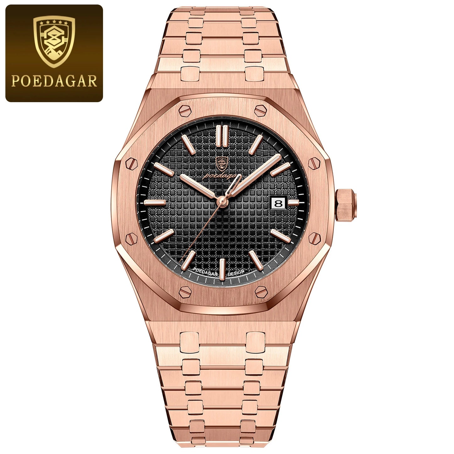 POEDAGAR Men's Luxury Watch -Luminous Waterproof Stainless Steel