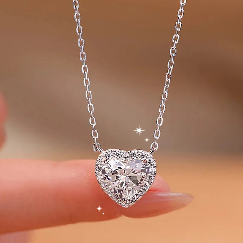 925 Sterling Silver VVSI Moissanite Crown Pendant Necklace GRA Certified