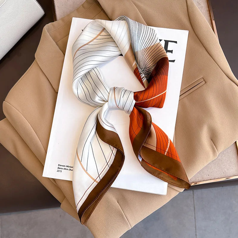 Luxury Silk Feeling Neckerchief for Women Designer Style Neck Wrap & Hair Accessory