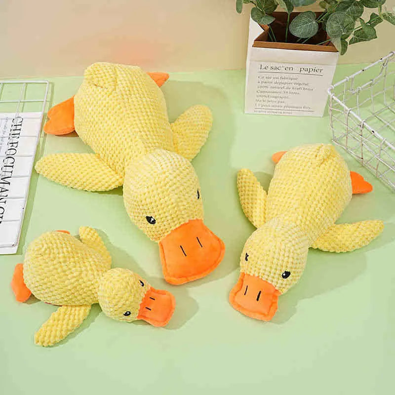 Claiming Duck Squeaky Plush Dog Toy- Soft Sleep Aid Companion Toy for Puppies & Dogs