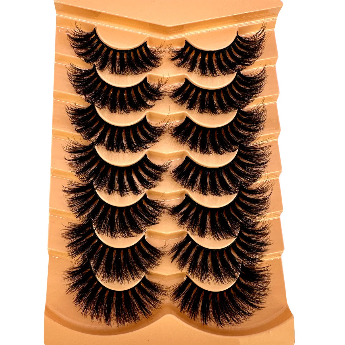7 Pairs 3D Mink Full False Eyelashes Thick Dramatic Faux Lashes Wholesale Full Set