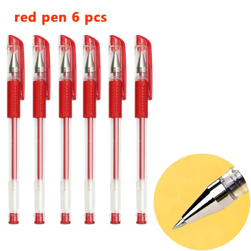 Glen Pens Set - Black Blue Red Refill Bullet Tip 0.5mm Smooth Writing Pens