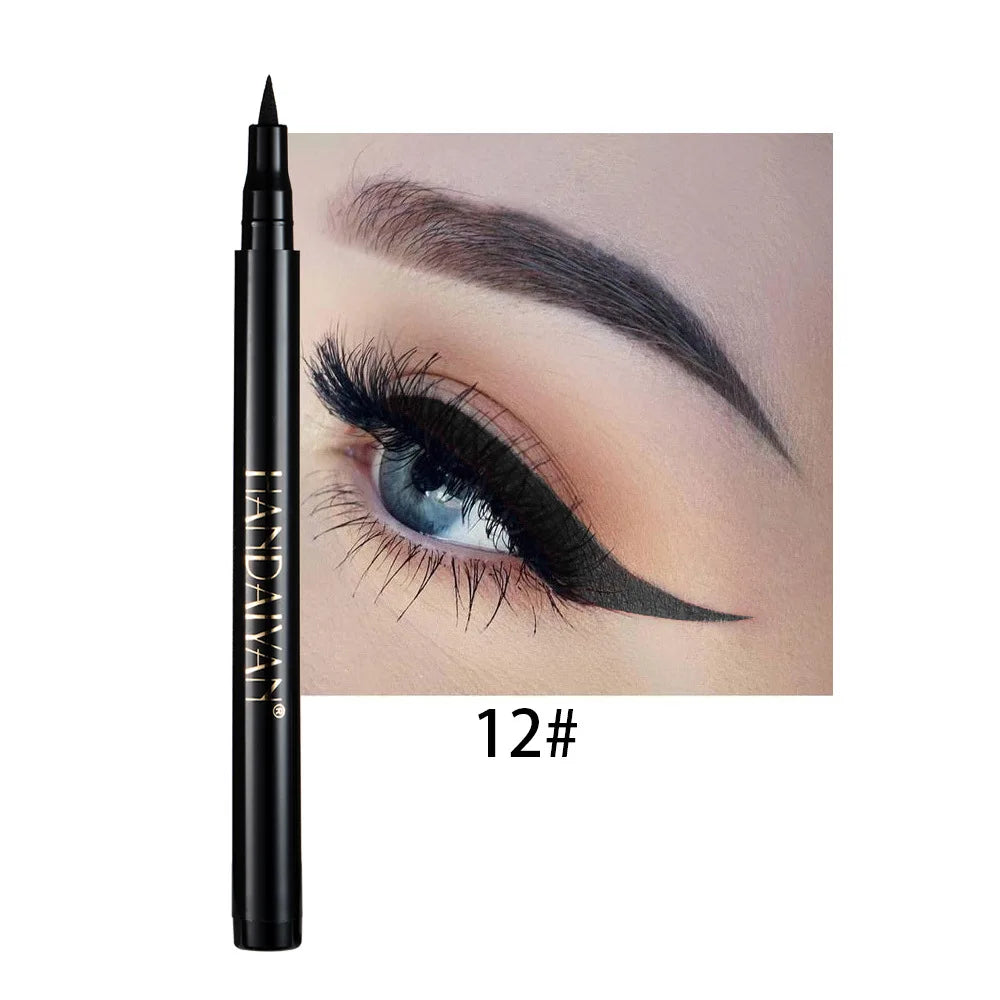 12- Color Waterproof Liquid Eyeliner Set - Vibrant Eye Makeup Pencils