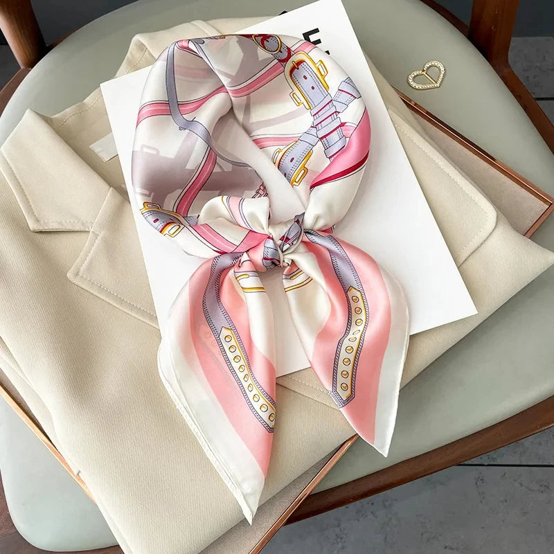 Luxury Silk Feeling Neckerchief for Women Designer Style Neck Wrap & Hair Accessory