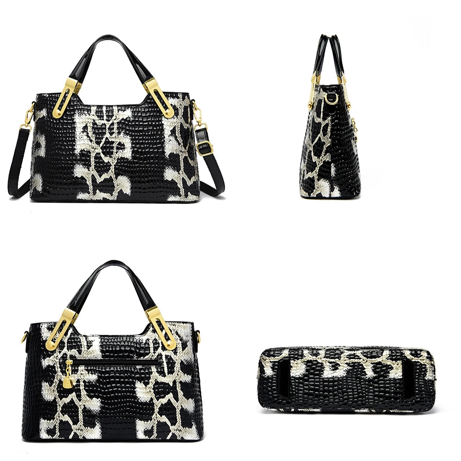 Fashion Trend Noble Women Handbag Python Pattern Luxury Ladies Party Handbag