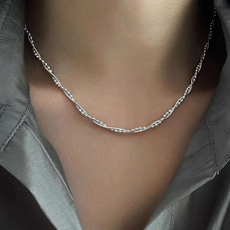 925 Sterling Silver Necklace Heart Pendant Love Adjustable Choker Elegant for Women Girl Jewelry Gift Dropshipping Wholesale