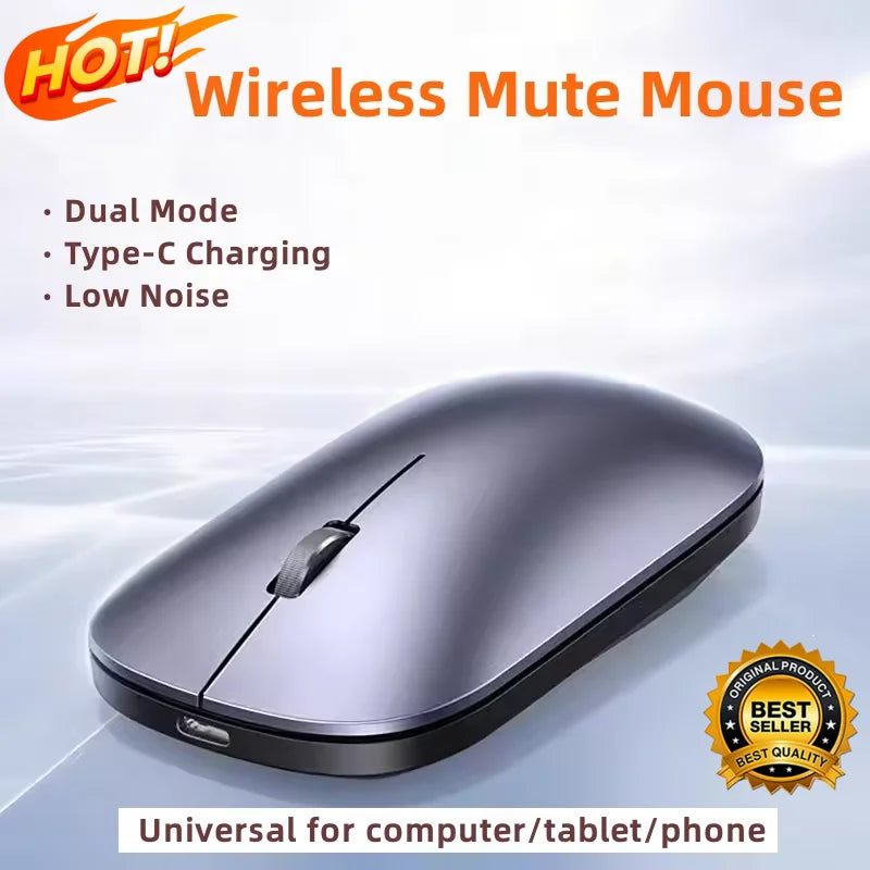 Wireless Mouse Type -C Charging - Silent Click Portable Ergonomic Computer Mouse