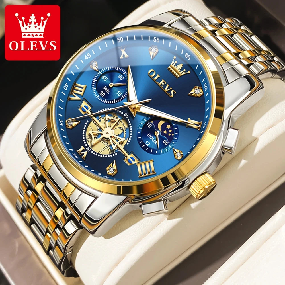 OLEVS Men's Classic Multifunctional Flywheel Automatic Watch -elegant & Precise