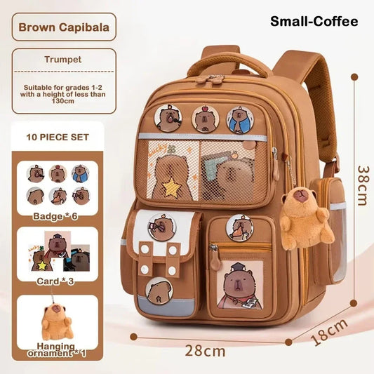 Capybara School Bag -Waterproof Backpack for Kids & Students